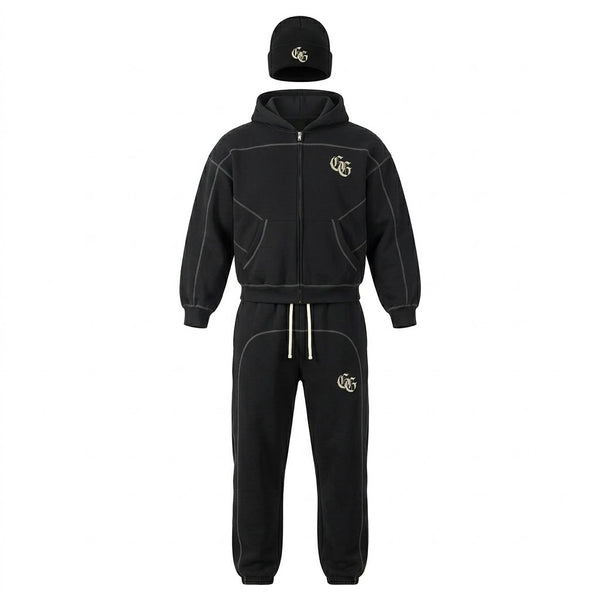 Contrast Hoodie/pants + Beanie