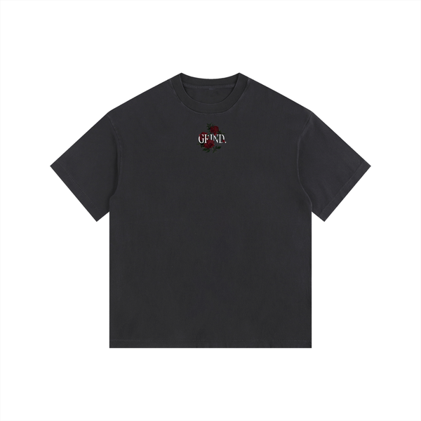 "GRIND, CARRY YOUR CROSS" Vintage Washed Oversized Cotton T-Shirt